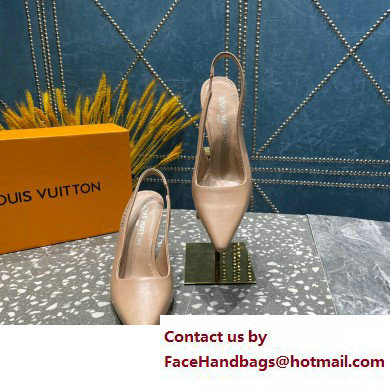 Louis Vuitton Heel 10cm Sparkle Slingback Pumps in leather Nude 2023