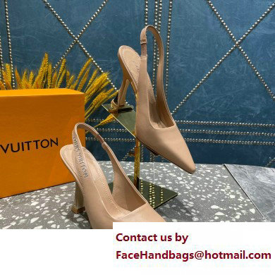 Louis Vuitton Heel 10cm Sparkle Slingback Pumps in leather Nude 2023 - Click Image to Close