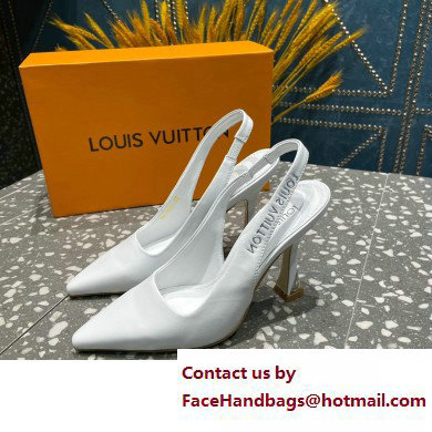 Louis Vuitton Heel 10cm Sparkle Slingback Pumps in leather White 2023 - Click Image to Close