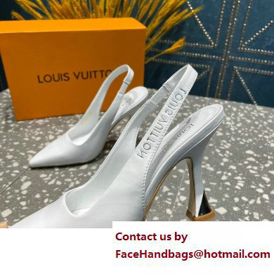 Louis Vuitton Heel 10cm Sparkle Slingback Pumps in leather White 2023 - Click Image to Close
