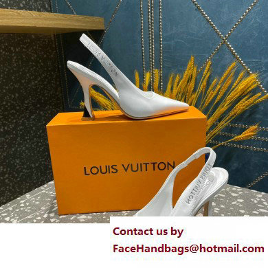 Louis Vuitton Heel 10cm Sparkle Slingback Pumps in leather White 2023