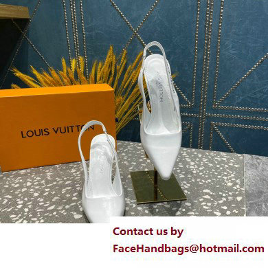 Louis Vuitton Heel 10cm Sparkle Slingback Pumps in leather White 2023