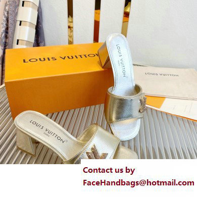 Louis Vuitton Heel 5.5cm Shake Mules in Metallic lambskin Gold 2023