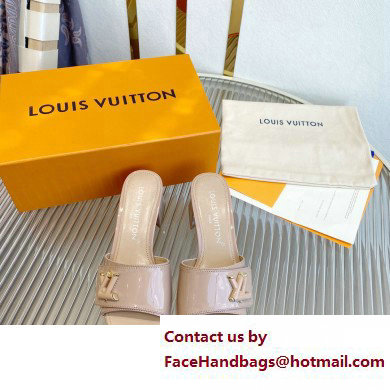 Louis Vuitton Heel 5.5cm Shake Mules in Patent calf leather Nude 2023
