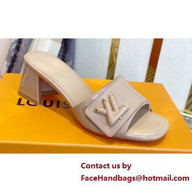 Louis Vuitton Heel 5.5cm Shake Mules in Patent calf leather Nude 2023 - Click Image to Close