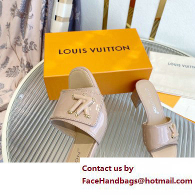Louis Vuitton Heel 5.5cm Shake Mules in Patent calf leather Nude 2023 - Click Image to Close