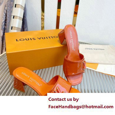 Louis Vuitton Heel 5.5cm Shake Mules in Patent calf leather Orange 2023 - Click Image to Close