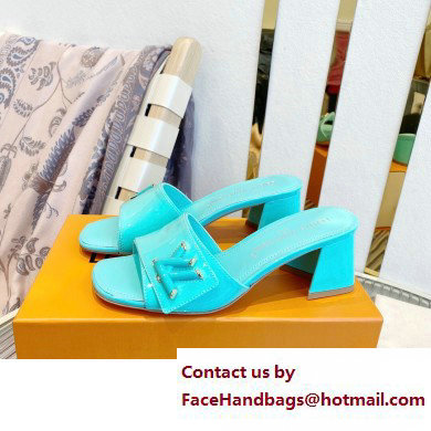 Louis Vuitton Heel 5.5cm Shake Mules in Patent calf leather Turquoise Green 2023 - Click Image to Close