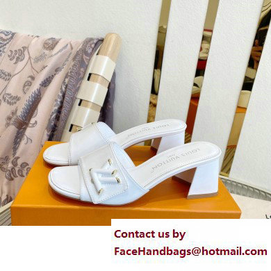 Louis Vuitton Heel 5.5cm Shake Mules in Patent calf leather White 2023 - Click Image to Close
