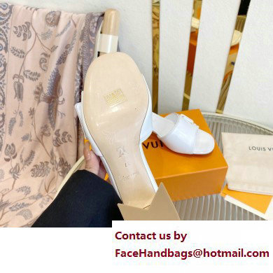 Louis Vuitton Heel 5.5cm Shake Mules in Patent calf leather White 2023