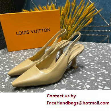 Louis Vuitton Heel 7cm Sparkle Slingback Pumps in leather Beige 2023