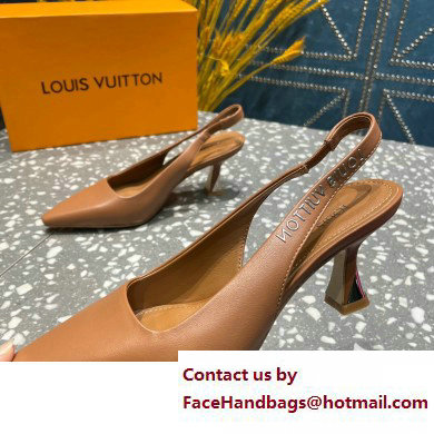 Louis Vuitton Heel 7cm Sparkle Slingback Pumps in leather Brown 2023 - Click Image to Close