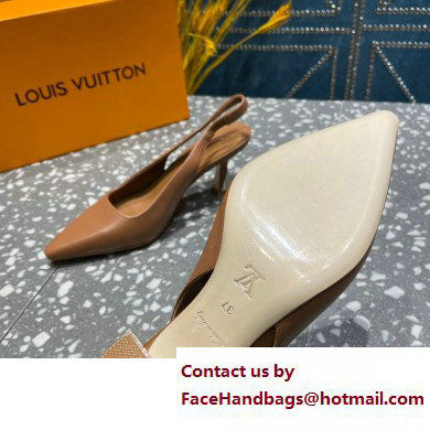 Louis Vuitton Heel 7cm Sparkle Slingback Pumps in leather Brown 2023 - Click Image to Close