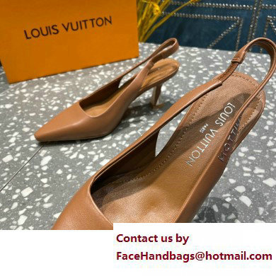 Louis Vuitton Heel 7cm Sparkle Slingback Pumps in leather Brown 2023