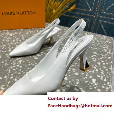 Louis Vuitton Heel 7cm Sparkle Slingback Pumps in leather White 2023 - Click Image to Close
