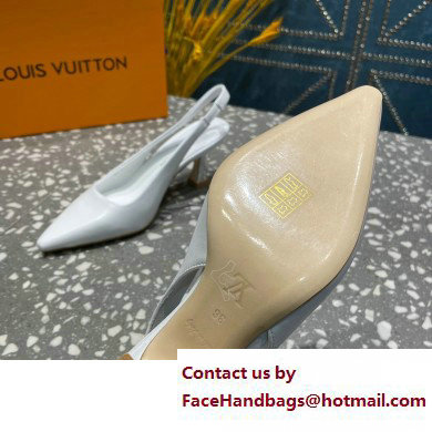 Louis Vuitton Heel 7cm Sparkle Slingback Pumps in leather White 2023