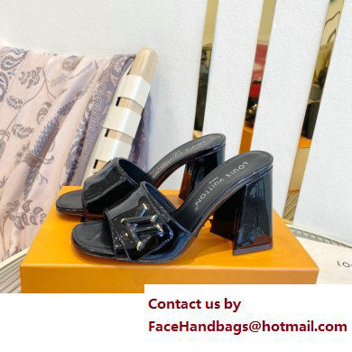 Louis Vuitton Heel 8.5cm Shake Mules in Patent calf leather Black 2023 - Click Image to Close