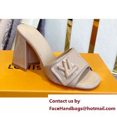 Louis Vuitton Heel 8.5cm Shake Mules in Patent calf leather Nude 2023