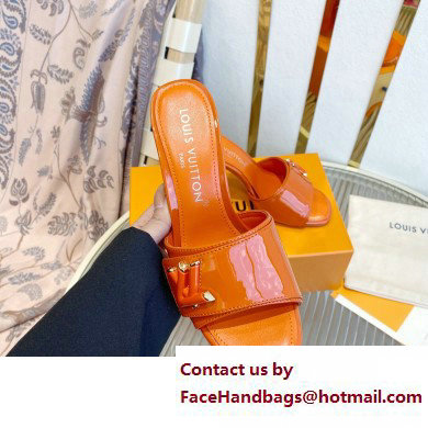 Louis Vuitton Heel 8.5cm Shake Mules in Patent calf leather Orange 2023 - Click Image to Close