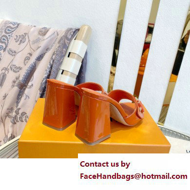 Louis Vuitton Heel 8.5cm Shake Mules in Patent calf leather Orange 2023 - Click Image to Close