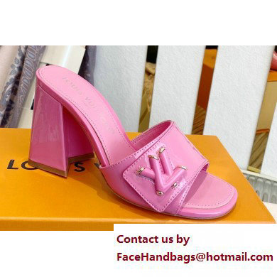 Louis Vuitton Heel 8.5cm Shake Mules in Patent calf leather Pink 2023