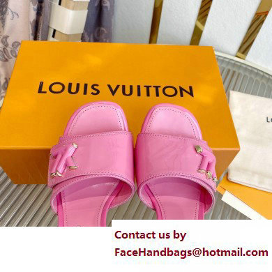 Louis Vuitton Heel 8.5cm Shake Mules in Patent calf leather Pink 2023