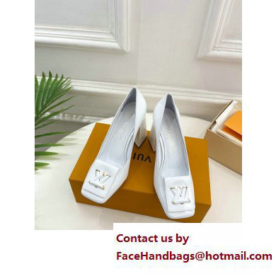 Louis Vuitton Heel 8.5cm Shake Pumps in Patent calf leather White 2023