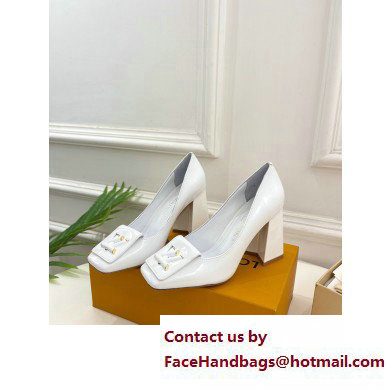 Louis Vuitton Heel 8.5cm Shake Pumps in Patent calf leather White 2023 - Click Image to Close