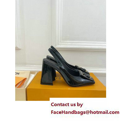 Louis Vuitton Heel 8.5cm Shake Slingback Pumps in Patent calf leather Black 2023