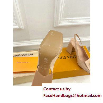 Louis Vuitton Heel 8.5cm Shake Slingback Pumps in Patent calf leather Nude 2023 - Click Image to Close