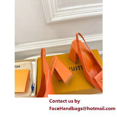 Louis Vuitton Heel 8.5cm Shake Slingback Pumps in Patent calf leather Orange 2023 - Click Image to Close