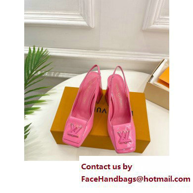 Louis Vuitton Heel 8.5cm Shake Slingback Pumps in Patent calf leather Pink 2023