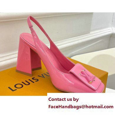 Louis Vuitton Heel 8.5cm Shake Slingback Pumps in Patent calf leather Pink 2023