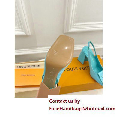 Louis Vuitton Heel 8.5cm Shake Slingback Pumps in Patent calf leather Turquoise Green 2023 - Click Image to Close