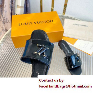 Louis Vuitton Shake Flat Mules in Patent calf leather Black 2023