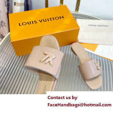 Louis Vuitton Shake Flat Mules in Patent calf leather Nude 2023