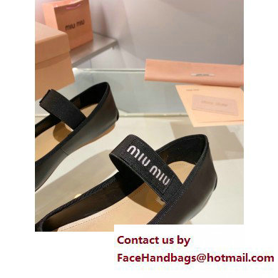 Miu Miu leather Ballerinas black 2023