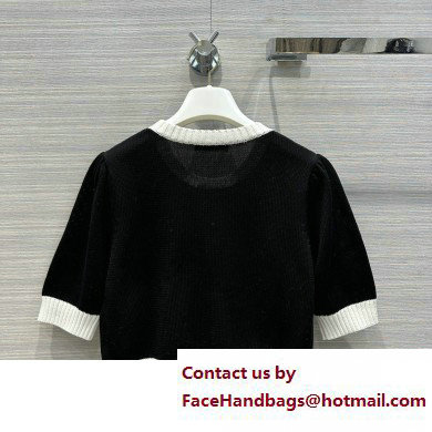 PRADA BLACK/WHITE Cotton crew-neck sweater 2023