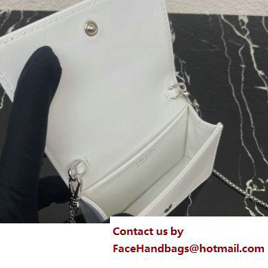 Prada Cardholder with shoulder strap and crystals Bag 1MR024 White 2022