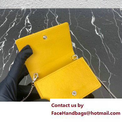 Prada Cardholder with shoulder strap and crystals Bag 1MR024 Yellow 2022 - Click Image to Close