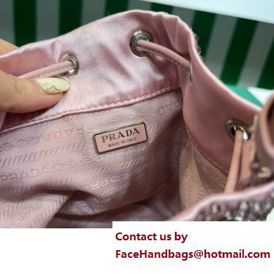 Prada Crystal Bucket Bag 1BE067 pink 2022