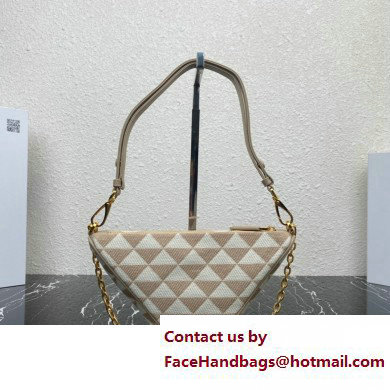 Prada Embroidered fabric Mini bag 1BC543 Apricot 2023