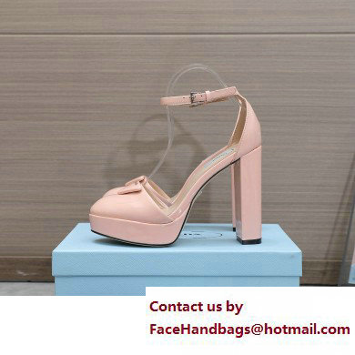 Prada Heel 12.5cm platform 2.5cm Ankle-Strap Pumps Patent Light Pink 2023