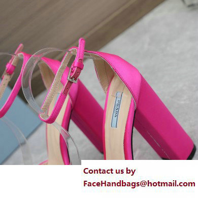 Prada Heel 12.5cm platform 2.5cm Ankle-Strap Pumps Satin Fuchsia 2023 Prada Heel 12.5cm platform 2.5cm Ankle-Strap Pumps Satin Fuchsia 2023