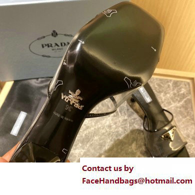 Prada Heel 6.5cm Plexiglas and patent leather sandals black 2022
