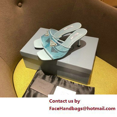 Prada Heel 6.5cm Plexiglas and patent leather sandals blue 2022 - Click Image to Close