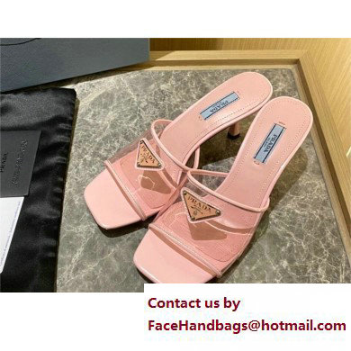 Prada Heel 6.5cm Plexiglas and patent leather sandals pink 2022 - Click Image to Close