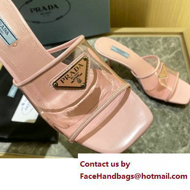 Prada Heel 6.5cm Plexiglas and patent leather sandals pink 2022
