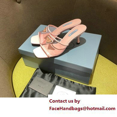 Prada Heel 6.5cm Plexiglas and patent leather sandals pink 2022 - Click Image to Close