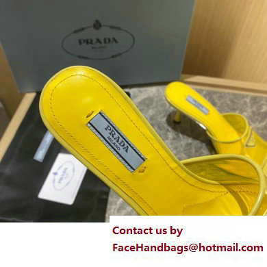 Prada Heel 6.5cm Plexiglas and patent leather sandals yellow 2022